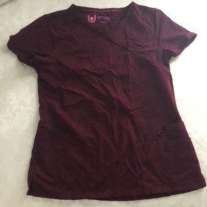 Maroon scrub top
